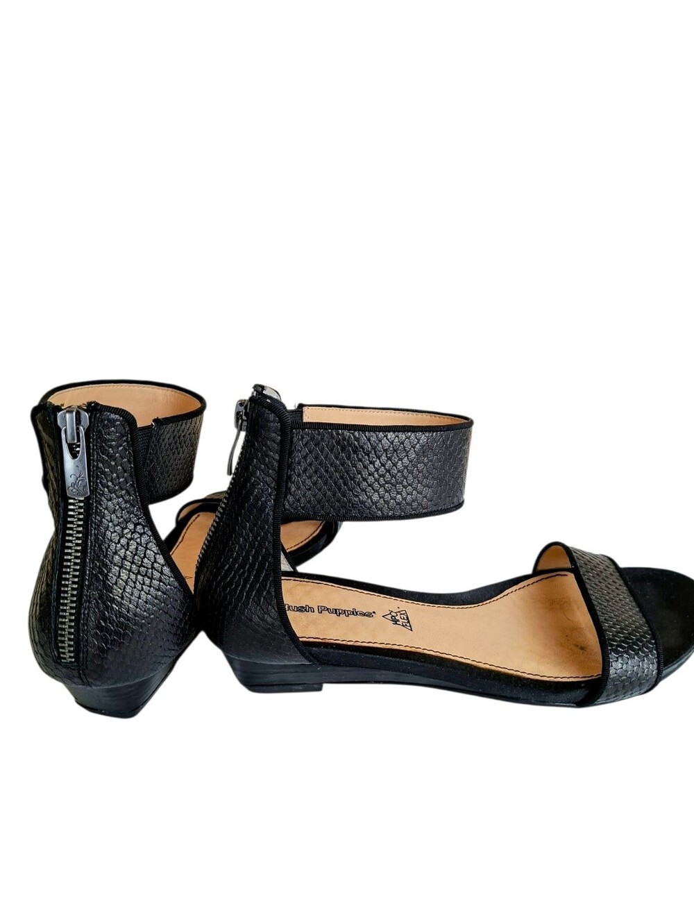 Hush Puppies Black Leather Sandals Gladiator Style Sizw 8.5M